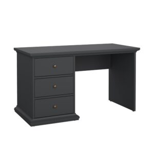 Biurko z szufladami szare mat 130 cm Paris